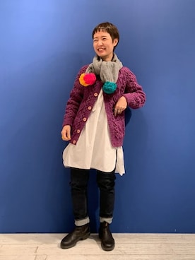 「orslow」｜「アイテム（ワンピース/ドレス）」を使った、BEAMS BOYさん（レディース・157cm）の冬コーディネート