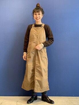 「orslow」｜「アイテム（ワンピース/ドレス）」を使った、BEAMS BOYさん（レディース・162cm）の冬コーディネート