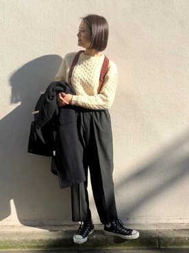 「BEAMS BOY（ビームスボーイ）のアイテム（ダッフルコート）」を使った、BEAMS BOYさん（レディース・161cm）の冬コーディネート