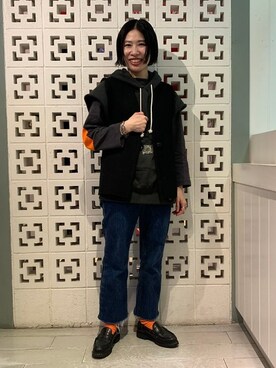 「レイヤリング」｜BEAMS BOYさん（レディース・159cm）の冬コーディネート