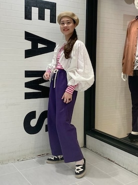 「ロングヘア」｜「アイテム（ハンチング/ベレー帽）」を使った、BEAMS BOYさん（レディース・153cm）の春コーディネート