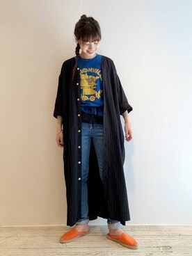 「orslow」｜「アイテム（ワンピース/ドレス）」を使った、BEAMS BOYさん（レディース・158cm）の春コーディネート