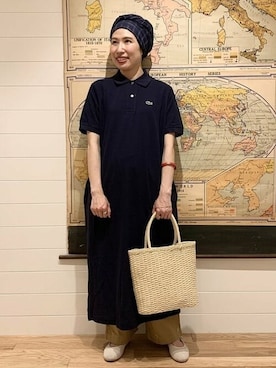 LACOSTE × BEAMS BOY ロング ポロ ワンピース これから活躍間違いなし！LACOSTE × BEAMS BOY 別注ワンピース