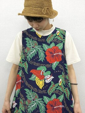 SUN SURF × BEAMS BOY / 別注 ハワイアン サイド釦 ノースリーブ 