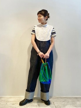 「巾着バッグ」｜「アイテム（レインシューズ）」を使った、BEAMS BOYさん（レディース・161cm）の夏コーディネート