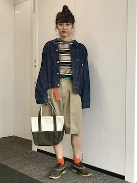 「BEAMS BOY（ビームスボーイ）のアイテム（デニムジャケット）」を使った、BEAMS BOYさん（レディース・162cm）の夏コーディネート