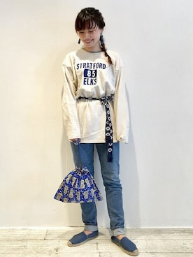 「ミリタリーバッグ」｜BEAMS BOYさん（レディース・158cm）の夏コーディネート