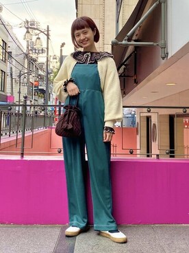「maturely」｜「アイテム（オールインワン・サロペット）」を使った、BEAMS BOYさん（レディース・163cm）の冬コーディネート