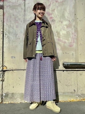 「アイテム（イヤーカフ、イエロー系）」を使った、BEAMS BOYさん（レディース・158cm）の冬コーディネート