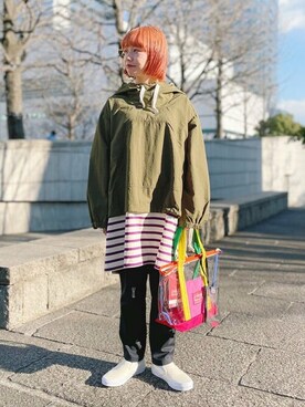 「BEAMS BOY（ビームスボーイ）のアイテム（スリッポン）」を使った、BEAMS BOYさん（レディース・152cm）の冬コーディネート