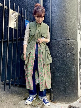 「orslow」｜「アイテム（ワンピース/ドレス）」を使った、BEAMS BOYさん（レディース・158cm）の冬コーディネート