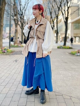 「Gregory」｜「アイテム（レインシューズ）」を使った、BEAMS BOYさん（レディース・160cm）の春コーディネート