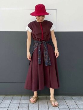 「Hanes」｜「アイテム（ワンピース/ドレス）」を使った、BEAMS BOYさん（レディース・160cm）の夏コーディネート