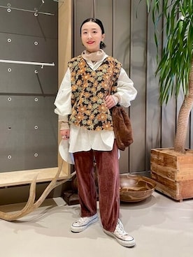 「Ray BEAMS（レイビームス）のアイテム」を使った、BEAMS BOYさん（レディース・151cm）の秋コーディネート