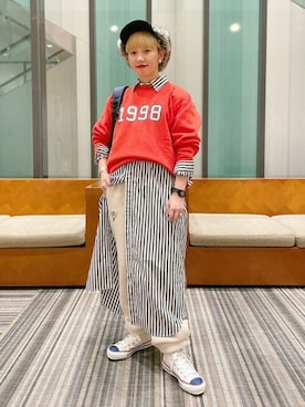 「BEAMS BOY（ビームスボーイ）のアイテム（シャツワンピース）」を使った、BEAMS BOYさん（レディース・154cm）の秋コーディネート