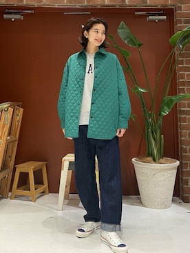 「orslow」｜「アイテム（ブルゾン）」を使った、BEAMS BOYさん（レディース・160cm）の秋コーディネート