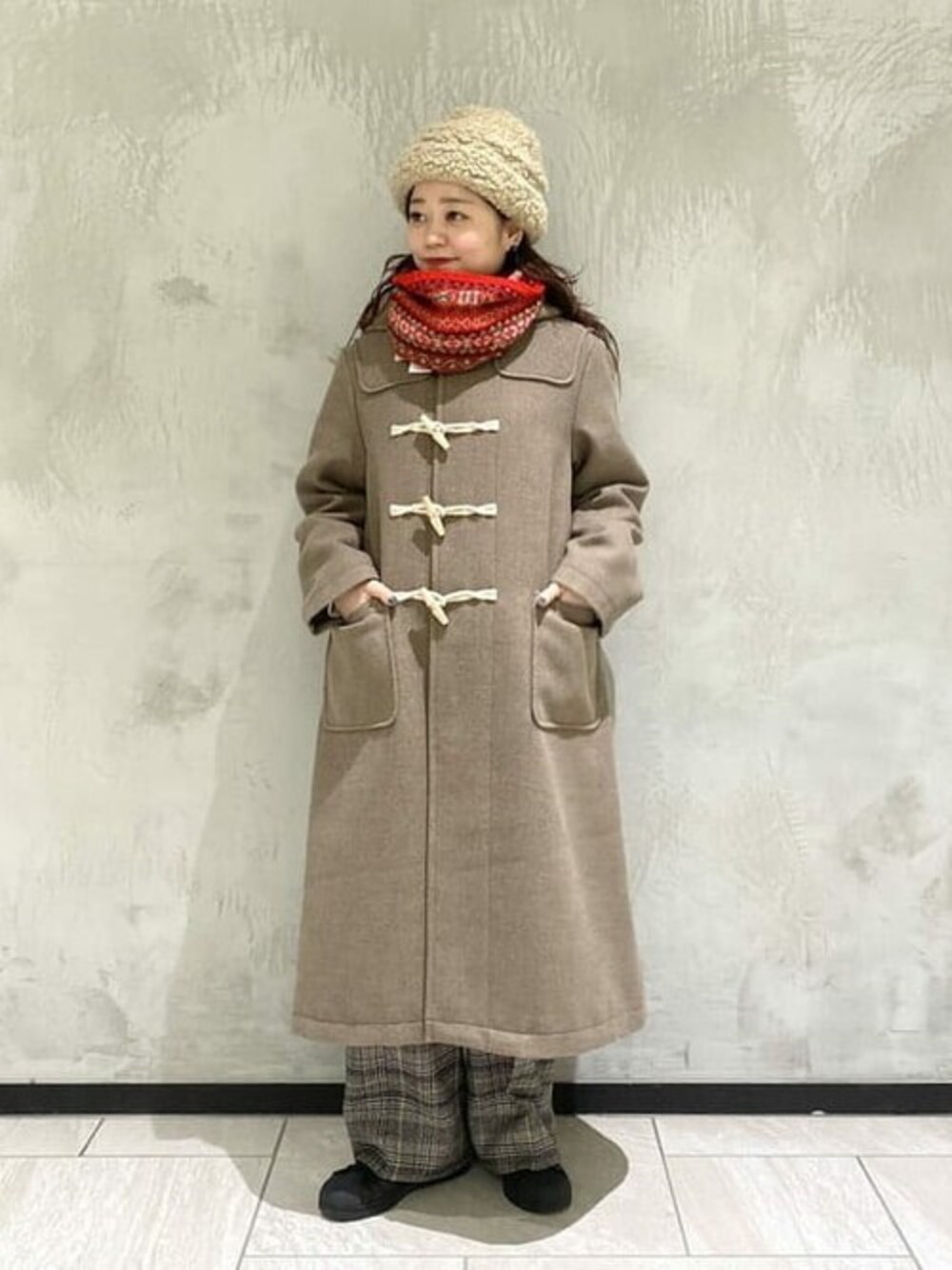 ビームスボーイ　ロング　ダッフルコート　ベージュ系 BEAMS BOY(BEAMS WOMEN)｜BEAMS BOYのダッフルコートを使った