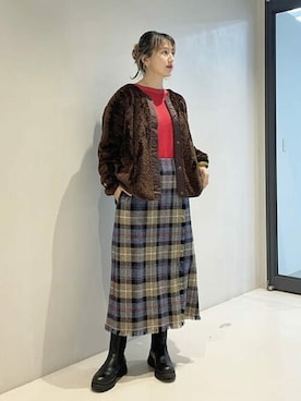 「BEAMS BOY（ビームスボーイ）のアイテム（ノーカラージャケット）」を使った、BEAMS BOYさん（レディース・161cm）の秋コーディネート