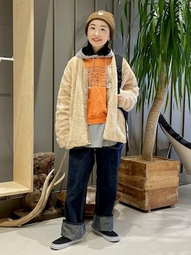 「BEAMS BOY（ビームスボーイ）のアイテム（ノーカラージャケット）」を使った、BEAMS BOYさん（レディース・151cm）の秋コーディネート