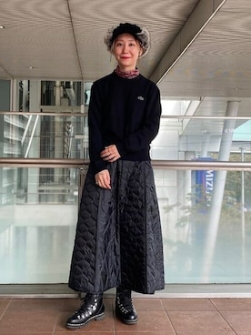 「BEAMS BOY（ビームスボーイ）のBEAMS BOY / ボーイ ジャカード チェック タートルネック カットソー（Tシャツ/カットソー）」を使った、BEAMS BOYさん（レディース・160cm）の秋コーディネート