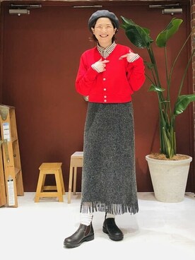 「BEAMS BOY（ビームスボーイ）のアイテム（ハンチング/ベレー帽）」を使った、BEAMS BOYさん（レディース・161cm）の秋コーディネート