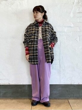 「アイテム（付け襟）」を使った、BEAMS BOYさん（レディース・158cm）の秋コーディネート