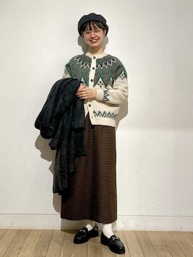 「BEAMS BOY（ビームスボーイ）のアイテム（ハンチング/ベレー帽）」を使った、BEAMS BOYさん（レディース・163cm）の秋コーディネート