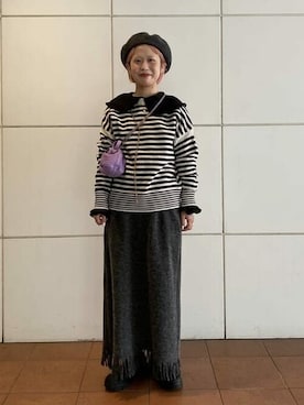 「BEAMS BOY（ビームスボーイ）のアイテム（ハンチング/ベレー帽）」を使った、BEAMS BOYさん（レディース・152cm）の冬コーディネート