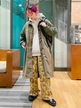 「BEAMS BOY（ビームスボーイ）のアイテム（モッズコート）」を使った、BEAMS BOYさん（レディース・154cm）の冬コーディネート