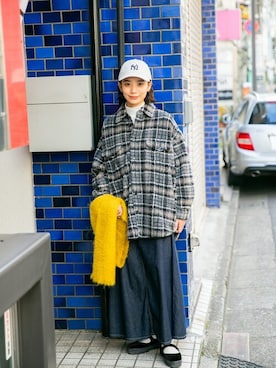 「チェック柄に恋してる」｜「アイテム（ブルゾン）」を使った、BEAMS BOYさん（レディース・161cm）の冬コーディネート