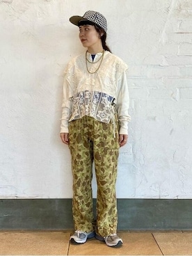 「BEAMS BOY（ビームスボーイ）のBEAMS BOY / 2WAY レース アームカバー（付け襟）」を使った、BEAMS BOYさん（レディース・158cm）の冬コーディネート