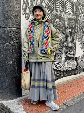 「BEAMS BOY（ビームスボーイ）のアイテム（マウンテンパーカー）」を使った、BEAMS BOYさん（レディース・151cm）の冬コーディネート