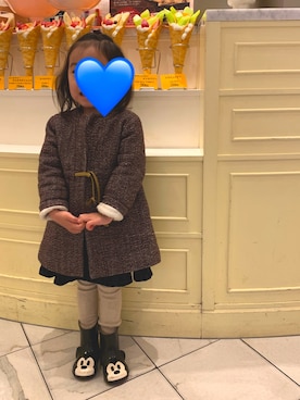 「おんなのこコーデ」｜「アイテム（レインシューズ）」を使った、riimama1107さん（キッズ・90cm）の冬コーディネート
