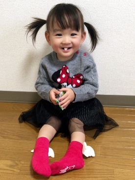 「OLIVE des OLIVE（オリーブデオリーブ）のアイテム」を使った、さーちゃんさん（キッズ・80cm）の冬コーディネート