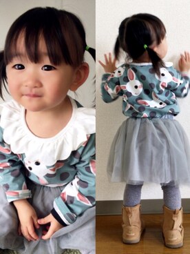 「babygap」｜「アイテム（ブーツ）」を使った、さーちゃんさん（キッズ・80cm）の春コーディネート