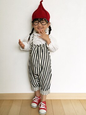 「present（プレゼント）のアイテム（トップス）」を使った、さーちゃんさん（キッズ・90cm）の冬コーディネート