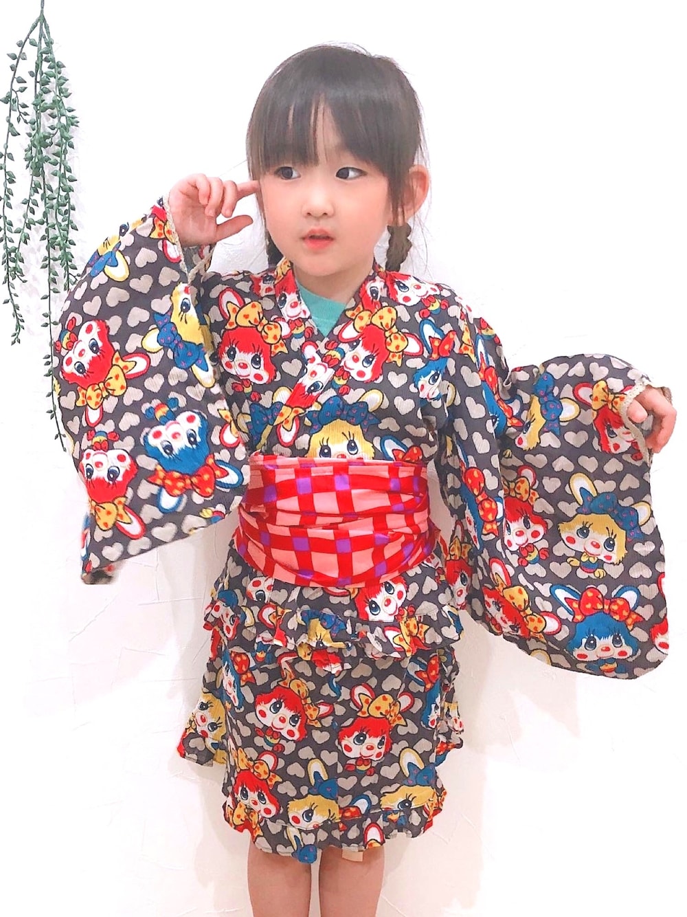 「浴衣、グラグラ、女の子、キッズコーデ、こどもコーデ、夏祭り」｜「GrandGroundのアイテム（浴衣、その他）」を使った、さーちゃんさん（キッズ・100cm）の夏コーディネートの1枚目の写真