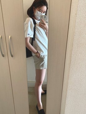 「MOUSSY（マウジー）のアイテム（その他パンツ、ベージュ系）」を使った、risachikiさん（レディース・160cm）の春コーディネート