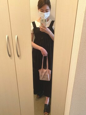 「FOREVER 21（フォーエバー トゥエンティーワン）のアイテム（Tシャツ/カットソー、ホワイト系）」を使った、risachikiさん（レディース・160cm）の春コーディネート
