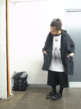「オーバーサイズコート」｜「アイテム（その他）」を使った、higeさん（メンズ・165cm）の冬コーディネート