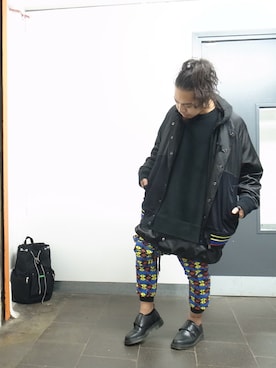 「FACETASM（ファセッタズム）のアイテム（ナイロンジャケット）」を使った、higeさん（メンズ・165cm）の冬コーディネート