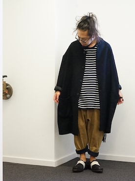 「oversize」｜「アイテム（チェスターコート）」を使った、higeさん（メンズ・165cm）の冬コーディネート