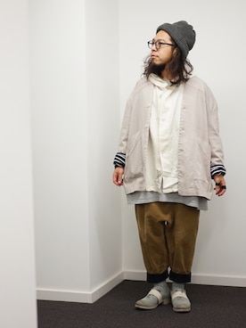 「STORAMA（ストラマ）のアイテム」を使った、higeさん（メンズ・165cm）の冬コーディネート