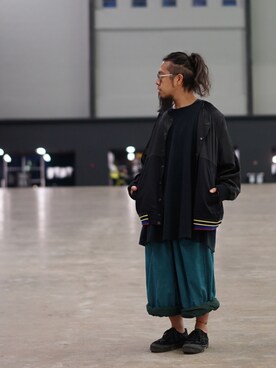 「JULIEN DAVID（ジュリエンデビッド）のアイテム（シューズ）」を使った、higeさん（メンズ・165cm）の夏コーディネート