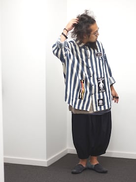 「BUTTERO（ブッテロ）のアイテム（その他シューズ）」を使った、higeさん（メンズ・165cm）の夏コーディネート
