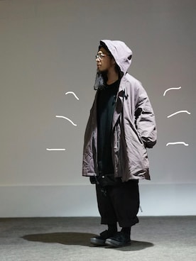 「JULIEN DAVID（ジュリエンデビッド）のアイテム（シューズ）」を使った、higeさん（メンズ・165cm）の冬コーディネート