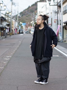 「JULIEN DAVID（ジュリエンデビッド）のアイテム」を使った、higeさん（メンズ・165cm）の冬コーディネート