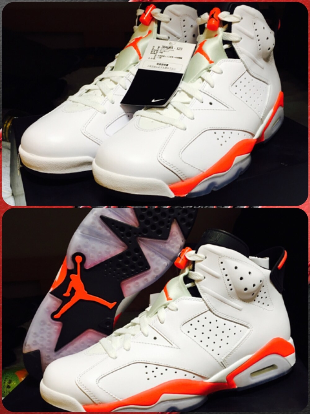 「NIKE、Jordan、infrared」｜「JORDAN BRANDのJORDAN 6 INFRARED White（スニーカー、ホワイト系）」を使った、K11さん（メンズ・173cm）の春コーディネートの1枚目の写真