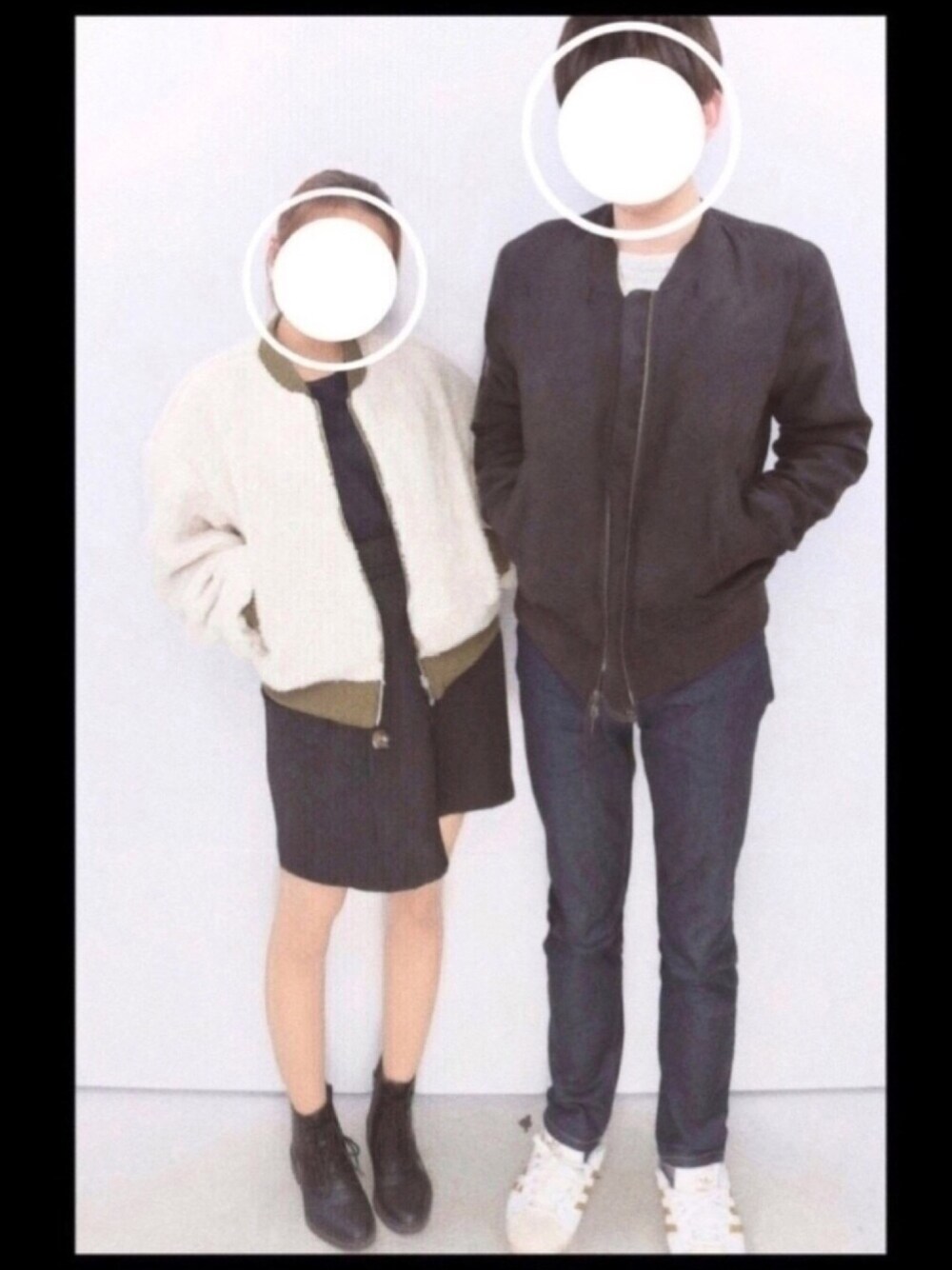 「シンプル、冬コーデ、ootd、おしゃれさんと繋がりたい、カップル、デート」｜「無印良品のアイテム（デニムパンツ、ブルー系）」を使った、じゃがりこさん（レディース・150cm）の冬コーディネートの1枚目の写真