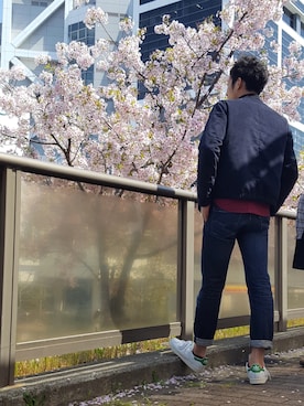 「SHIPS（シップス）のアイテム（ブルゾン）」を使った、moasさん（メンズ・177cm）の夏コーディネート